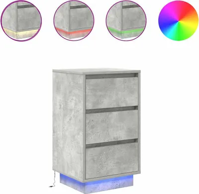 Immagine prodotto di Comodino con Luci LED Grigio Cemento 38x34x65 cm