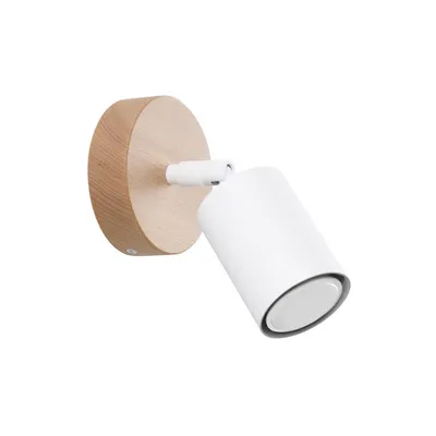 Image de Applique VERDO blanc 1xGU10 10W acier/bois 16x10x16cm Sollux Lighting