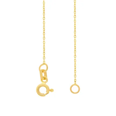 Produktbild von 585er Gelbgold Kette mit Zwölfeck Anhänger Zirkonia Halskette Collier 14K Kreis