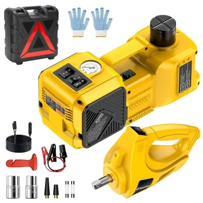 Produktbild von Elektrisches Wagenheber-Set für Autos - Hydraulischer Wagenheber - 5 t - 12 V - Schlagschrauber - Reifenfüllpumpe -