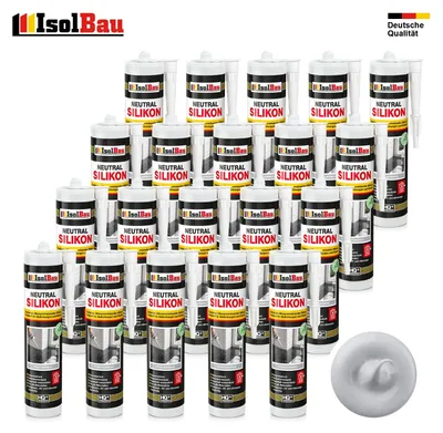 Isolbau Neutralsilikon Fenstergrau 20 x 300 ml Natursteinsilikon Dichtstoff Fugen