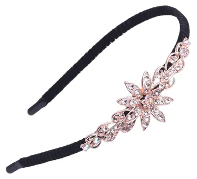 Produktbild von Elegantes Damen-Haarband, rutschfest, Haarreif, Haarschmuck mit Strassblumen, Haaraccessoires Z