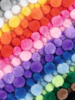 Produktbild von folia Pompons-Mix Bunt Jumbobox 200 g sortiert