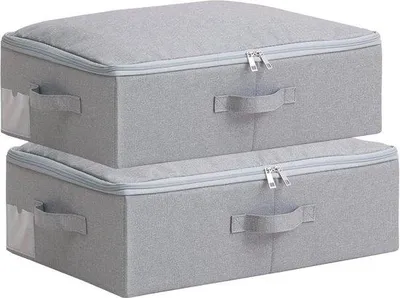 Obrázek produktu pro Skládací úložné boxy, tmavě šedé, sada 2 ks