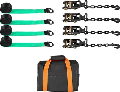 Obrázok produktu pre Napínací popruh na kolesá – popruh na pneumatiky – pre motocykle, SUV a prívesy – šírka 5,08 cm, dĺžka 304,8 cm – vysokopevnostné háky – pevnosť v ťahu 4540 kg – nosnosť 1512 kg