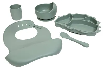 Produktbild von Silikon Geschirrset für Kinder DINO, 5er-Set