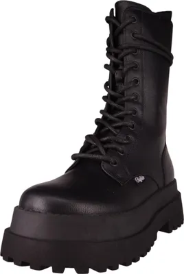 Produktbild von Buffalo Damen Elegante Stiefelette Pluto Lace Up Mid 1622614 Schwarz