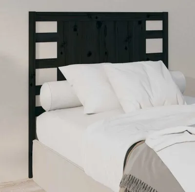 Produktbild von vidaXL Kopfteil Schwarz 106x4x100 cm Massivholz Kiefer - Kopfteil - Kopfteile - Bettkopfteil - Holzkopfteil