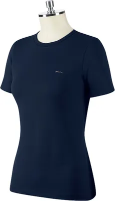 Produktbild von ANIMO Fibi Damen T-Shirt Ombra dunkelblau mit kleinem silbernen Logo, Größe:44 (D38)