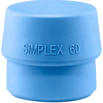 Produktbild von Halder Schonhammerkopf Durchmesser 60mm Simplex lose TPE blau / weich - 3201060