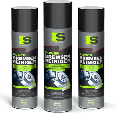 Produktbild von Spraytive 3x 500 ml Power Bremsenreiniger Spray – Industriereiniger gegen Schmutz, Öl, Fett