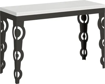 Produktbild von ITAMOBY - Ausziehtisch 120/200x45/90 cm Karamay Double Esche weiß Gestell in Anthrazit