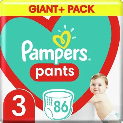 Immagine prodotto di PAMPERS Pants, pannolini usa e getta, taglia 3 (6-11 kg), confezione gigante da 86 pezzi