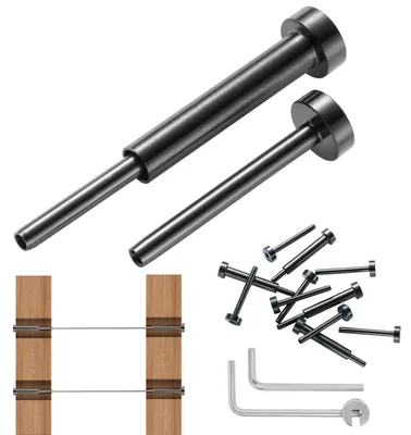 Obrázek produktu pro Sada neviditelného kabelového zábradlí VEVOR 30 kusů, neviditelný držák z nerezové oceli T316 1/8" a koncovka s otočným šroubem pro kabelové zábradlí, otočná svorka 1/8" pro dřevěné/kovové sloupky, kování pro kabelové zábradlí, sch