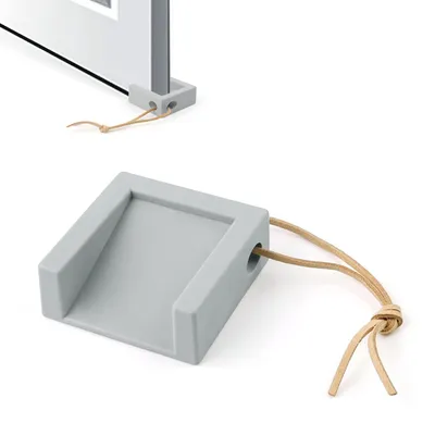 Productafbeelding van Deurstopper, deurstopper van rubber, deurstopper met opbergstrook, deurstopper voor deuropeningen van 5 tot 20 mm (grijs) (minimalistisch)