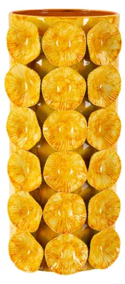 Imagen del producto de Florero de hierro, 16x15x33 cm, color amarillo, modelo Drop, marca Mauro Ferretti