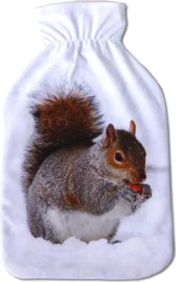 Produktbild von Wärmflaschenbezug mit Fotodruckbezug für alle gängigen 2 Liter Wärmflaschen, in vielen Variationen ( Auswahl: Eichhörnchen )