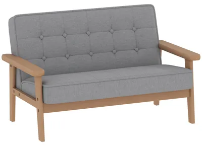 Produktbild von Kindersessel, Kindersofa mit Holzrahmen, Samtoptik, gepolstert, für Kinder von 3-8 Jahren Grau