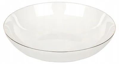 Produktbild von Tiefer Porzellan Suppenteller 20 cm, Creme/Ecru mit Goldrand, 900 ml