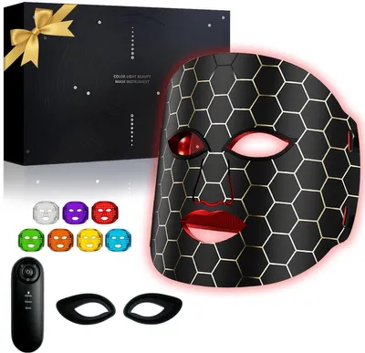 Produktbild von LED Gesichtsmaske 7 Farben Lichttherapie – Anti-Akne & Hautverjüngung – 96 LEDs