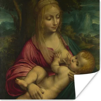 Produktbild von MuchoWow® Poster Die Jungfrau mit dem Kind - Leonardo da Vinci 30x30 cm - Wandposter - Printing