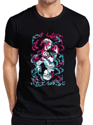 Obrázek produktu pro Jujutsu Kaisen Itadori Yuji Sukuna Anime Aesthetics Gloomy Flames Pánské tričko, černá, XL