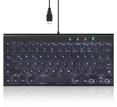 Zdjęcie produktu dla Perixx PERIBOARD-429, Przewodowa, USB, Przełącznik nożycowy, QWERTZ, LED, Czarny
