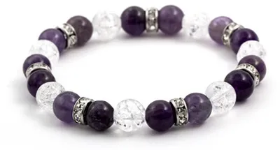 Produktbild von Perlenarmband aus Amethyst und Kristall MINK69 / 18