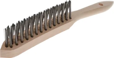 Produktbild von Osborn Drahtbürste 3-reihig - Kehlnahtbürste für Schweißnähte mit Stiel aus Holz - Stahlbürste, Stahldraht V-förmig