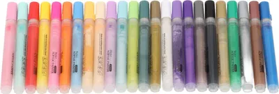 Image de 24 marqueurs à peinture acrylique, 3 mm, 24 couleurs vives, sûrs, non toxiques, stylos couramment s pour le verre, la céramique, le bois