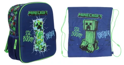 Image de Ensemble Minecraft : sac à dos et sac de sport