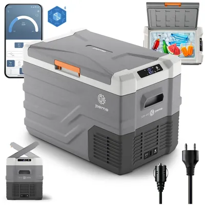 Produktbild von PEME Quest 40 Reisekühlschrank – 35,3L, Kompressor-Kühltechnik, -20°C bis +20°C, Bluetooth-Steuerung, 2 Stromsysteme, ECO-Modus, langlebig