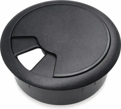 Produktbild von Kabeldurchführung für Arbeitsplatten, schwarz, 50 mm, ABS