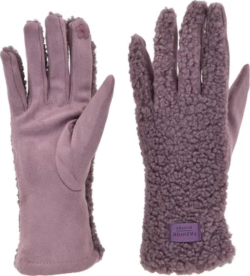 Produktbild von styleBREAKER Damen Touchscreen Handschuhe mit Teddyplüsch | Weiche warme Winter Fingerhandschuhe | Kuscheliger Smartphone Handschuh in vielen Farben