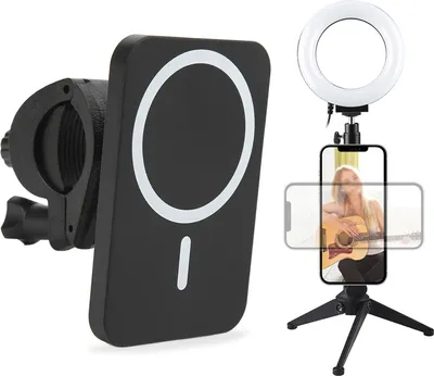 Produktbild von Drahtlose Ladehalterung, verstellbarer Winkel, Magnethalter, 15 W, für iPhone 13, 12 X XR, Schwarz
