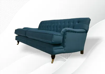 Produktbild von Chesterfield Blau Stoff Wohnzimmer Design Couchen Polster Sofa Sofas Neu Textil