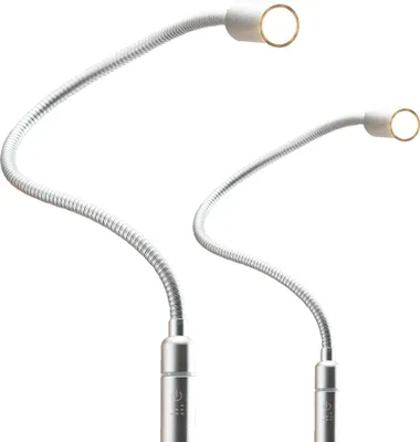 Produktbild von kalb | 3W LED Leseleuchte Nachttischlampe Bettlampe Leselampe dimmbar 2er Set silbergrau