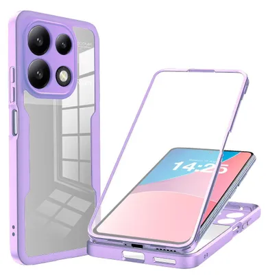 Produktbild von 360 Grad Rundum Schutz Handyhülle für Xiaomi Redmi Note 13 Pro Full Cover Vollschutz Case Farbe: Violett