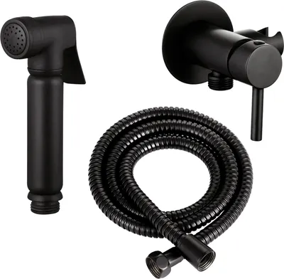 Produktbild von Design WC/Bidet Handbrause Komplettset mit Unterputz Mischerarmatur Mini in Schwarz Matt