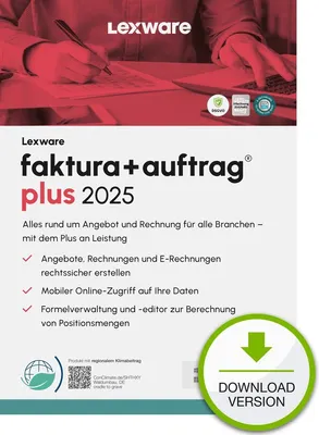 Image de Lexware faktura+auftrag plus 2025 - Licence d'abonnement (1 an) - 1 PC - ESD - Win - allemand