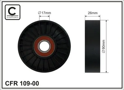 Produktbild von CAFFARO 109-00 Spannrolle Keilrippenriemen 90mm für CHRYSLER VOYAGER IV (RG, RS) für DODGE CARAVAN (RG)