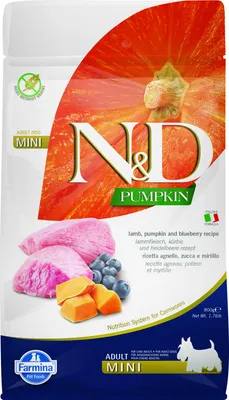 Immagine prodotto di Cibo secco Farmina N&D Mini Adult Mirtillo Agnello Zucca 800 g