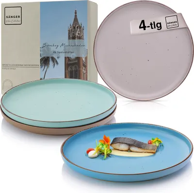 Produktbild von SÄNGER Steingut Speiseteller Bombay Meeresboden 4 teilig