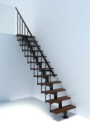 Produktbild von Minka Mittelholmtreppe Comfort Top 37 - 312cm Geschosshöhe Walnuss Schwarz