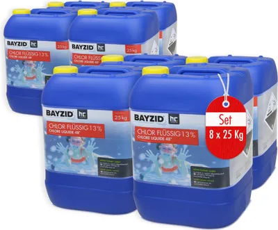 Produktbild von 8x25 kg BAYZID® Flüssigchlor 13% zur effektiven Pool Desinfektion
