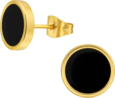 Produktbild von Ohrstecker Rund 10 mm aus Hochglanzpoliertem Chirurgenstahl Gold Unisize Maxte
