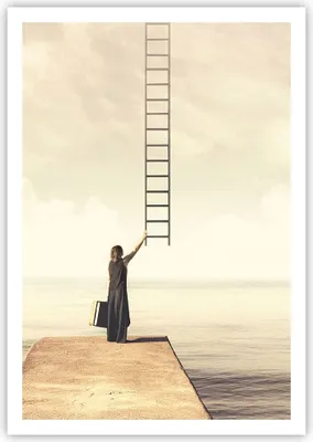 Produktbild von Poster - Poster ohne Rahmen - Symbol Frau Leiter - 70x100 cm - Wand Bild - Wanddeko - Wandbilder - Kunstposter - Wandposter - Bilder - Kunstdruck - Wanddekoration - Wandbild - P2XPA70x100-4339