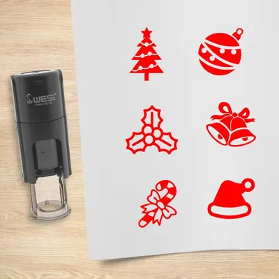 Produktbild von CombiCraft Selbstfärbendestempel Set 'Weihnachten' in der Farbe Pink, Ø10mm