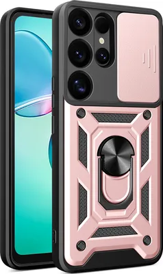 Produktbild von Hülle für Samsung Galaxy S25 Ultra Magnetische Ring Ständer Halter Dia Kameraschutz TPU Bumper Silikon Schutzhülle Rosa