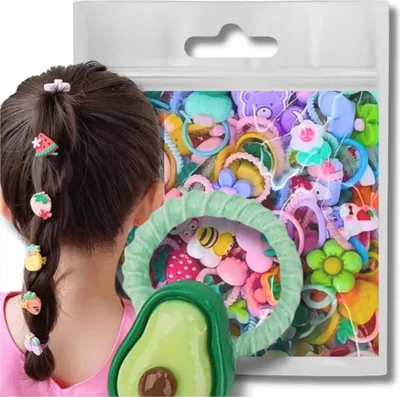 Image de Lot de 50 élastiques à cheveux colorés pour filles